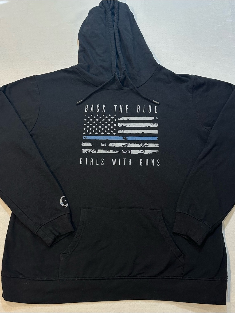 Girls With Guns Back The Blue Flag Hoodie XL
